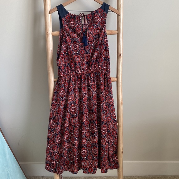 Athleta Red Printed Martinique Tassel Dress - Picture 5 of 7